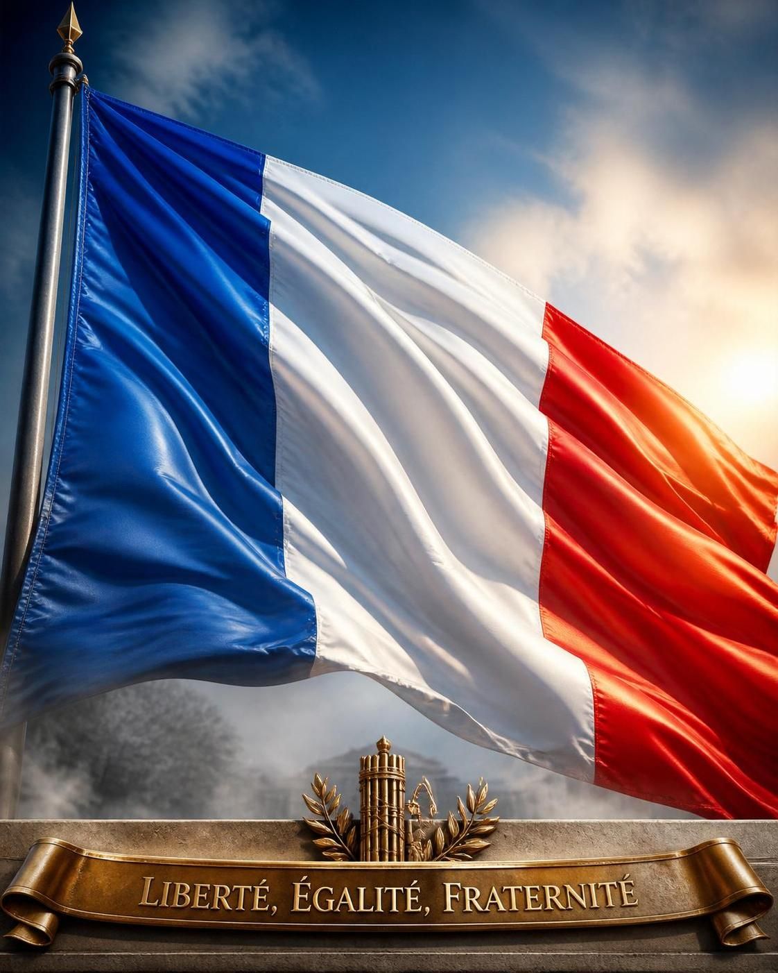 Mentions légales 1 Drapeau tricolore bleu blanc rouge de la France.