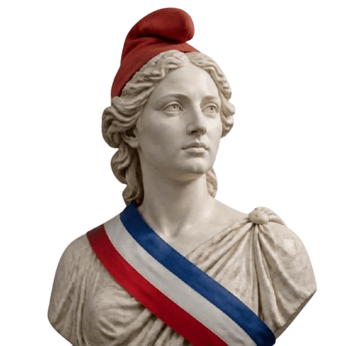 Buste de Marianne, symbole de la République française.