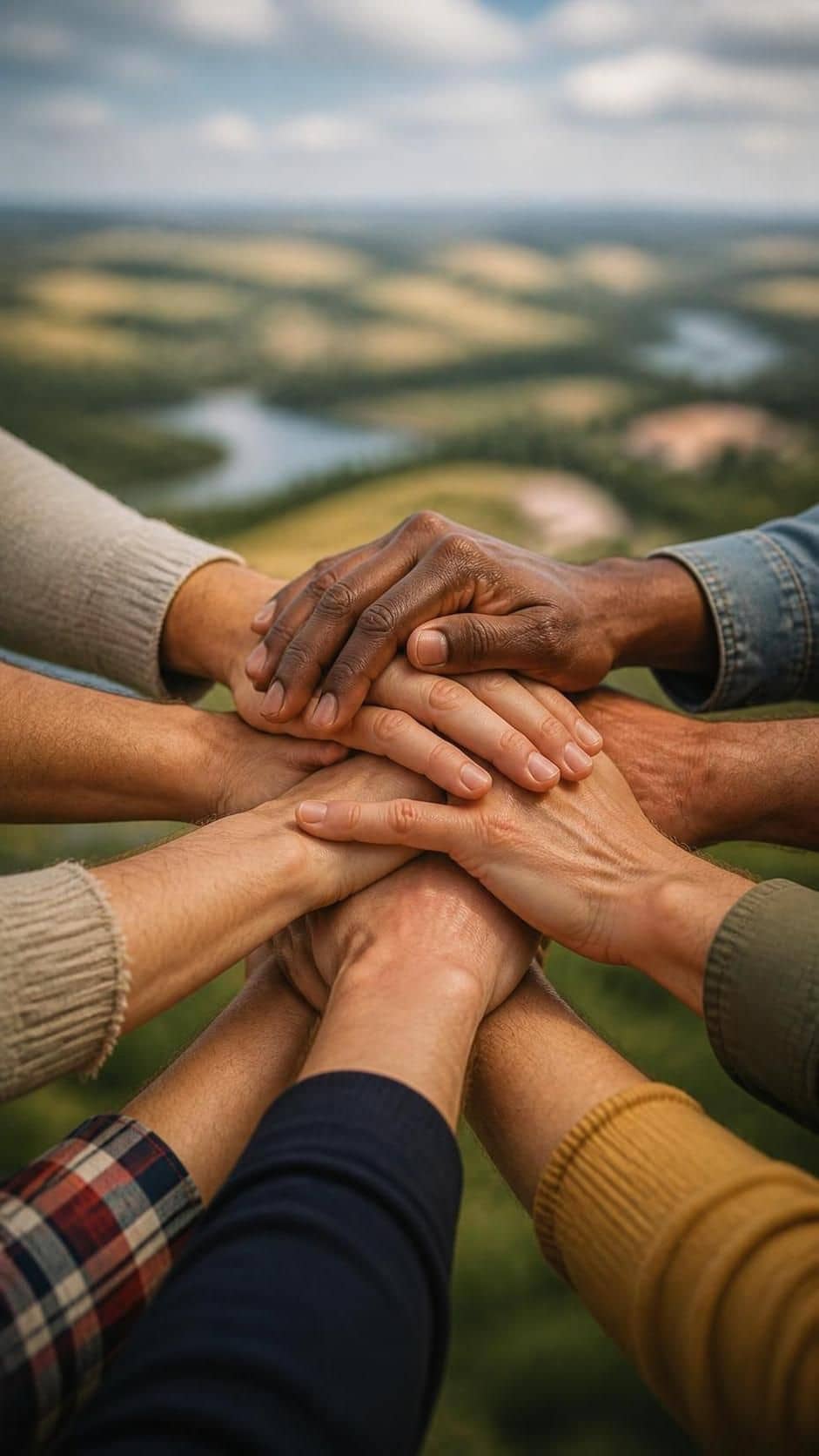 Personnes joignant leurs mains pour symboliser l'intercommunalité